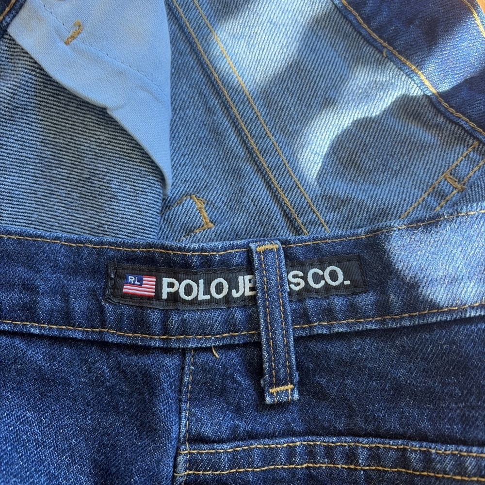 Vintage Polo Jeans Co Ralph Lauren Jeans Mens 38x34 (40x34) Blue Loose Fit Y2K - Picture 3 of 9